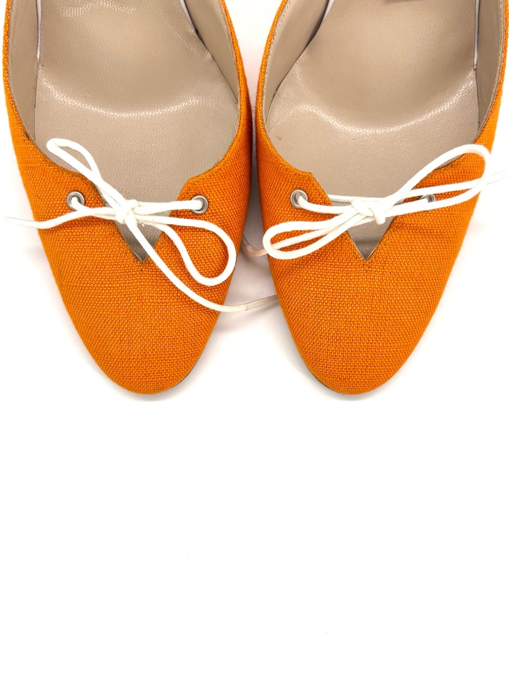 Vintage Manolo Blahnik Lace Up Bow Slip On Mules Pumps Sandals 36.5 - Picture 8 of 11